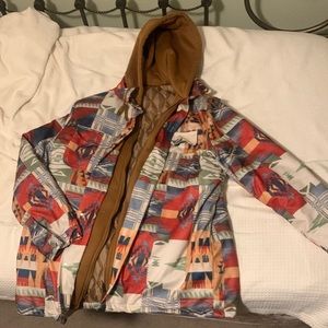 Double layer Cotton zip up hoodie